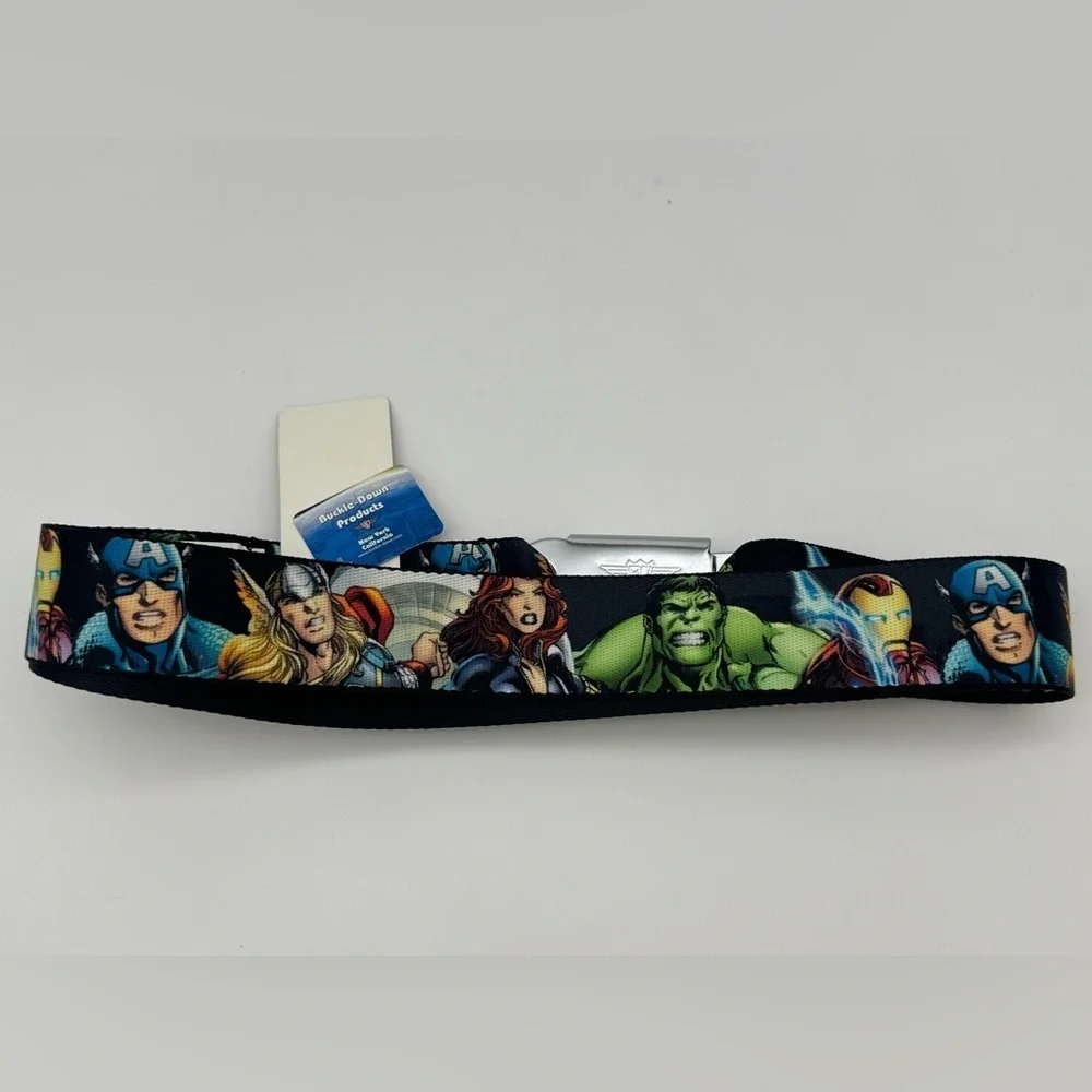 NWT Buckle-Down Seat belt Marvel Kids boys Belt hulk superhero Thor Ironman